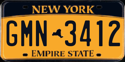 NY license plate GMN3412