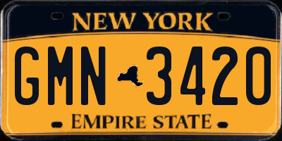 NY license plate GMN3420