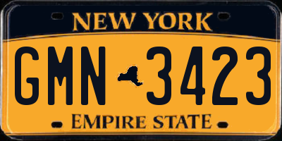 NY license plate GMN3423