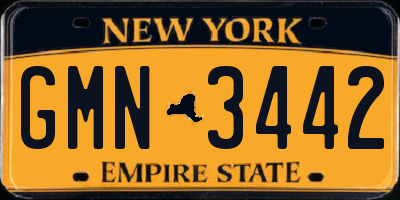 NY license plate GMN3442