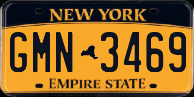 NY license plate GMN3469