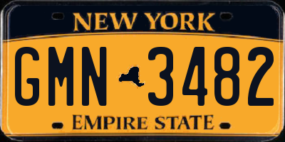 NY license plate GMN3482