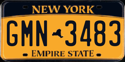 NY license plate GMN3483