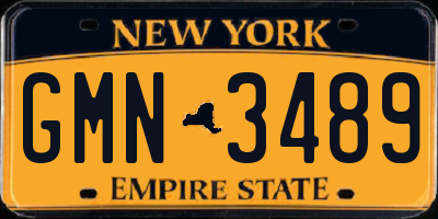 NY license plate GMN3489