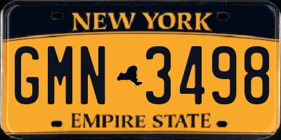 NY license plate GMN3498