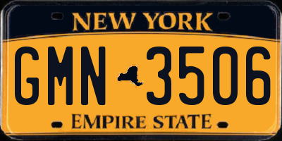 NY license plate GMN3506