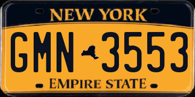 NY license plate GMN3553
