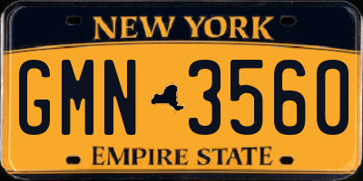 NY license plate GMN3560