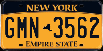 NY license plate GMN3562