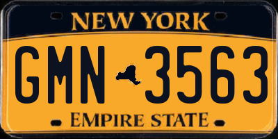 NY license plate GMN3563