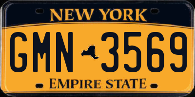 NY license plate GMN3569