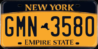 NY license plate GMN3580