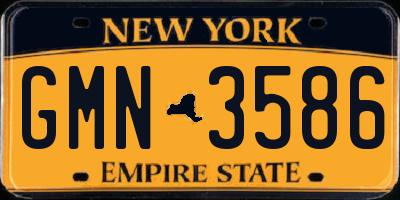NY license plate GMN3586