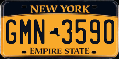 NY license plate GMN3590