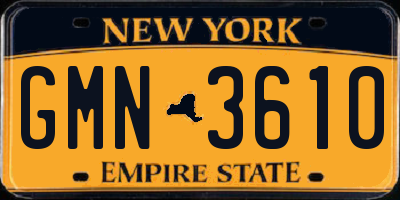 NY license plate GMN3610