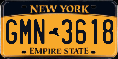 NY license plate GMN3618