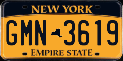 NY license plate GMN3619