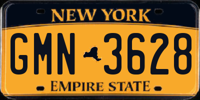 NY license plate GMN3628