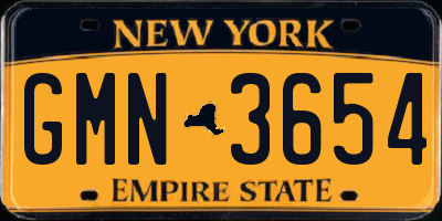 NY license plate GMN3654