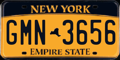 NY license plate GMN3656