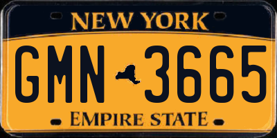 NY license plate GMN3665