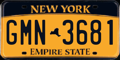 NY license plate GMN3681