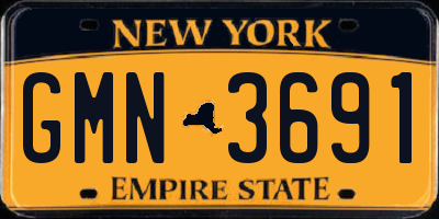 NY license plate GMN3691