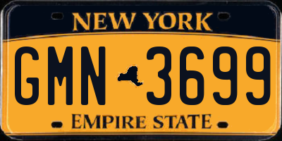 NY license plate GMN3699