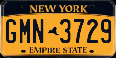 NY license plate GMN3729