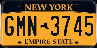 NY license plate GMN3745