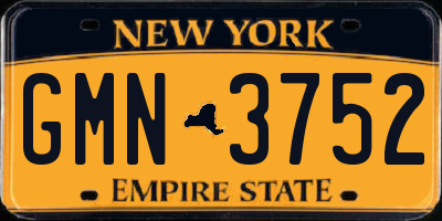 NY license plate GMN3752