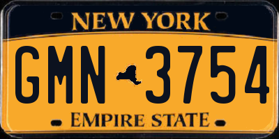 NY license plate GMN3754