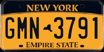 NY license plate GMN3791
