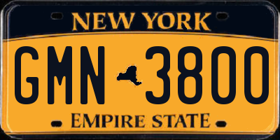 NY license plate GMN3800