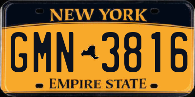 NY license plate GMN3816