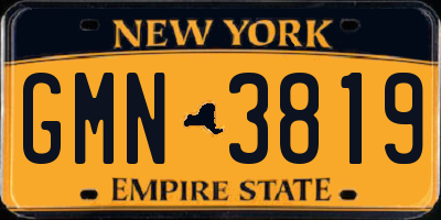 NY license plate GMN3819