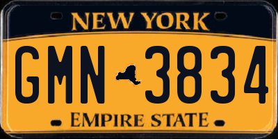 NY license plate GMN3834