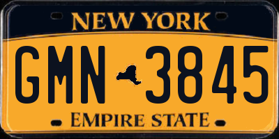 NY license plate GMN3845