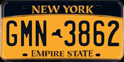 NY license plate GMN3862