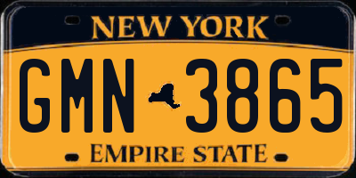 NY license plate GMN3865