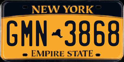 NY license plate GMN3868