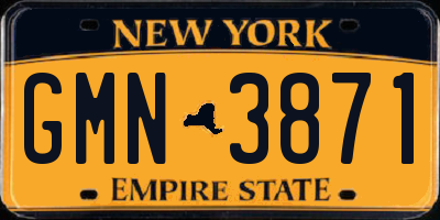 NY license plate GMN3871
