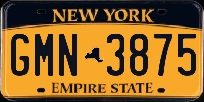 NY license plate GMN3875
