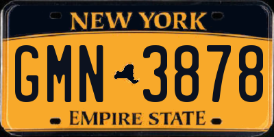 NY license plate GMN3878