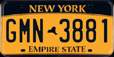 NY license plate GMN3881