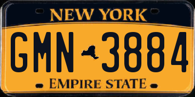 NY license plate GMN3884