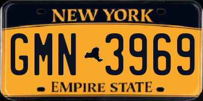 NY license plate GMN3969