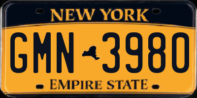 NY license plate GMN3980