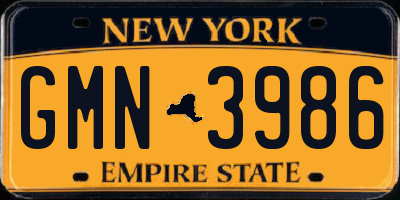 NY license plate GMN3986