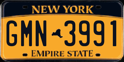 NY license plate GMN3991